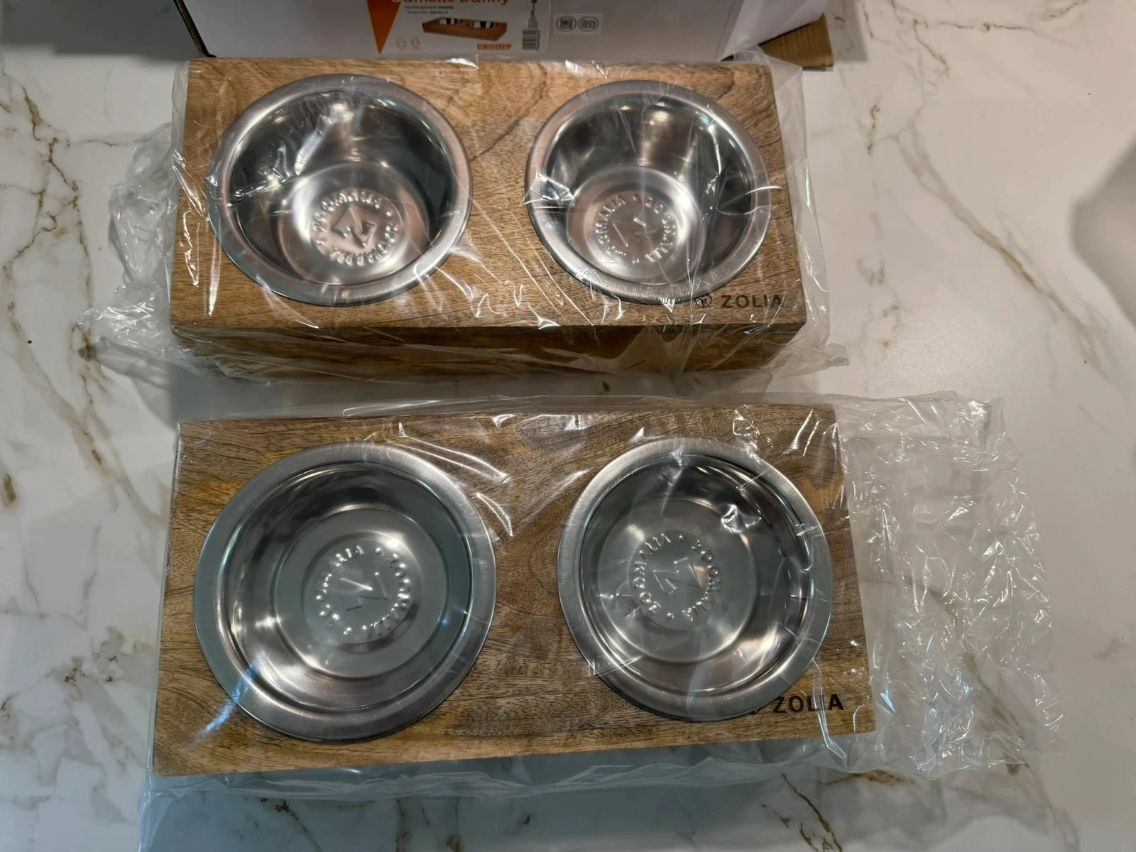 4 kommen met houten standaard voor kattenvoer water voor kleine hond 🐕 nieuwe kat 120ml per kom – photo 2